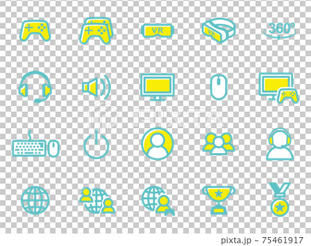 ゲーム、VR、eスポーツのアイコンセット 75461917