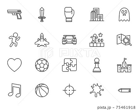 ゲームのジャンルアイコンのイラスト素材