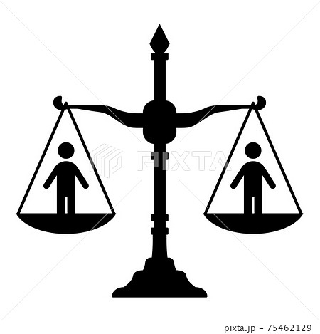 天秤と人間のイラスト素材