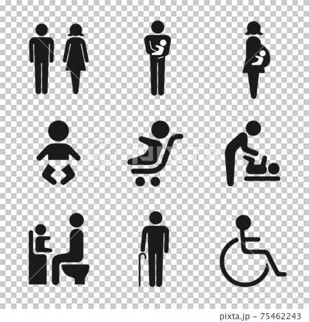 Icon illustration set of people used in signs Icon illustration set of people used in signs 75462243