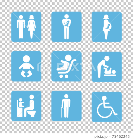 Icon illustration set of people used in signs 75462245