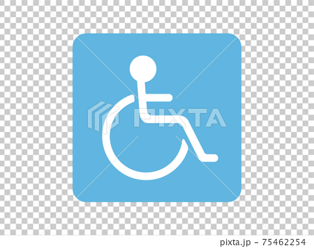 車椅子に乗った人のアイコンのイラスト素材