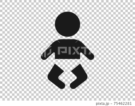 おむつ姿の赤ちゃんのアイコン 75462281