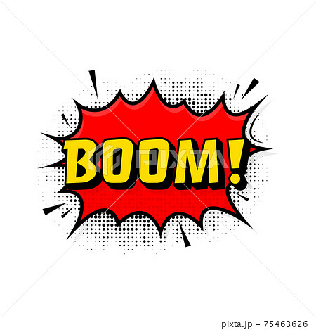 Boom in vintage style. Cartoon style vector. Pop art. Vector text. Wow effect. Boom in vintage style. Cartoon style vector. Pop art. Vector text. Wow effect. 75463626