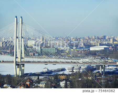 cobweb of cables cable-stayed bridge cobweb of cables cable-stayed bridge 75464362