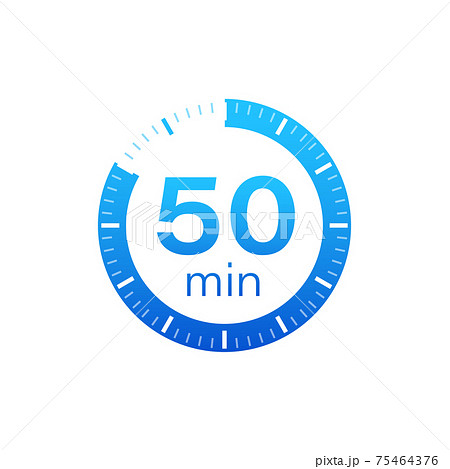 The 50 minutes, stopwatch vector icon. Stopwatch icon in flat style on a white background. Vector stock illustration. 75464376