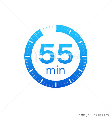 The 55 minutes, stopwatch vector icon. Stopwatch icon in flat style on a white background. Vector stock illustration. The 55 minutes, stopwatch vector icon. Stopwatch icon in flat style on a white background. Vector stock illustration. 75464379