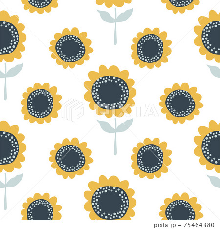 Sunflower seamless pattern cute design for fabric and paper wrap. 75464380