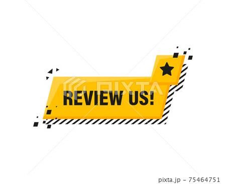 Review us sign, label. Review us tag sign. Review us sign, label. Review us tag sign. 75464751