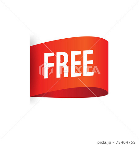 Flat icon with free banner. Typography poster. Buy offer sticker. Vector text. Flat icon with free banner. Typography poster. Buy offer sticker. Vector text. 75464755