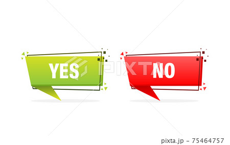 Check mark button with yes and no. Flat simple style trend modern red and green checkmark. 75464757