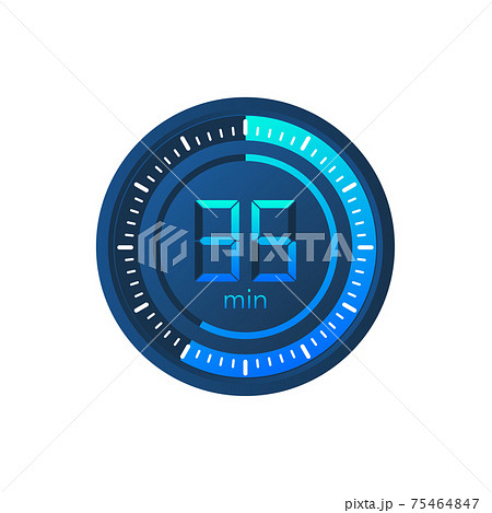 The 35 minutes, stopwatch vector icon. Stopwatch icon in flat style on a white background. Vector stock illustration. 75464847