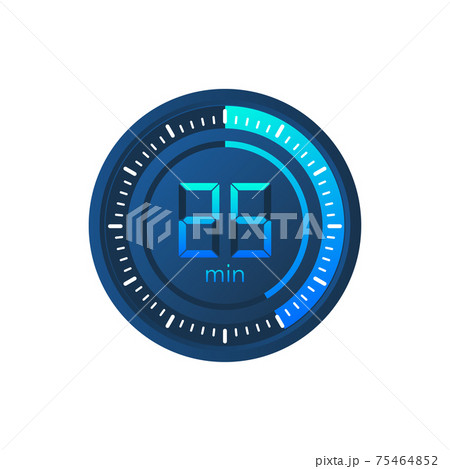 The 25 minutes, stopwatch vector icon. Stopwatch icon in flat style on a white background. Vector stock illustration. 75464852