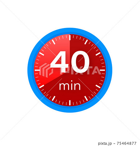 The 40 minutes, stopwatch vector icon. Stopwatch icon in flat style on a white background. Vector stock illustration. 75464877