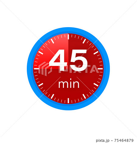 The 45 minutes, stopwatch vector icon. Stopwatch icon in flat style on a white background. Vector stock illustration. 75464879