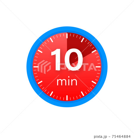 The 10 minutes, stopwatch vector icon. Stopwatch icon in flat style on a white background. Vector stock illustration. The 10 minutes, stopwatch vector icon. Stopwatch icon in flat style on a white background. Vector stock illustration. 75464884