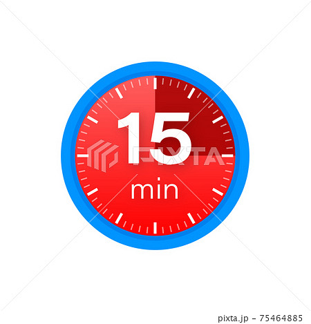 The 15 minutes, stopwatch vector icon. Stopwatch icon in flat style on a white background. Vector stock illustration. The 15 minutes, stopwatch vector icon. Stopwatch icon in flat style on a white background. Vector stock illustration. 75464885