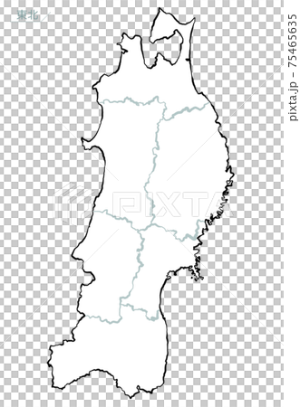 Japanese-style map of Japan Tohoku region 75465635
