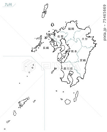 和風な日本地図　九州
