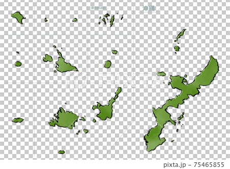 和風な日本地図　沖縄 75465855
