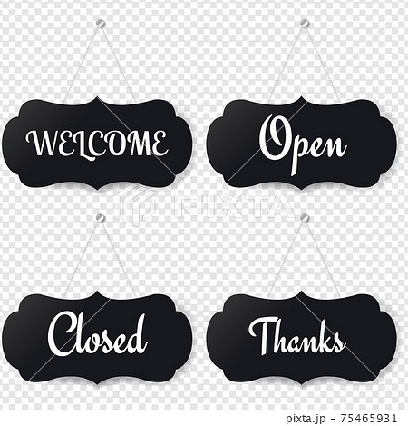 Vintage Signs Set Isolated Transparent Background Vintage Signs Set Isolated Transparent Background 75465931