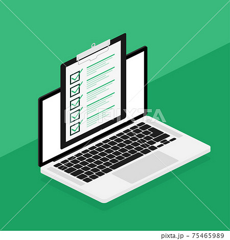 Check List tablet on white background. Ok sign. Vector illustration. 75465989