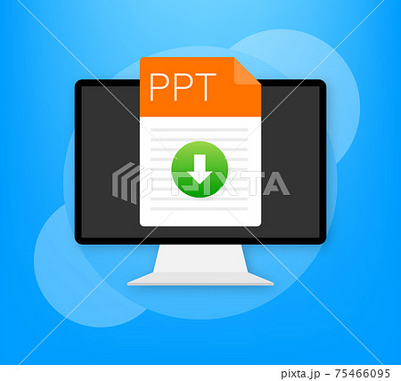 PPT file icon. Spreadsheet document type. Modern flat design graphic illustration. Vector PPT icon. 75466095