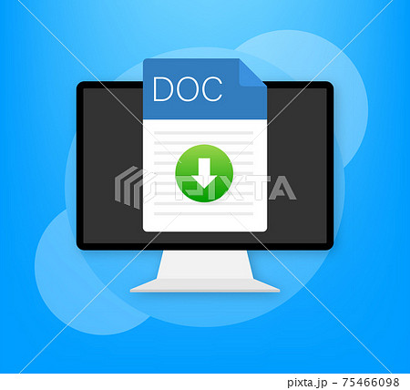 DOC file icon. Spreadsheet document type. Modern flat design graphic illustration. Vector DOC icon. 75466098