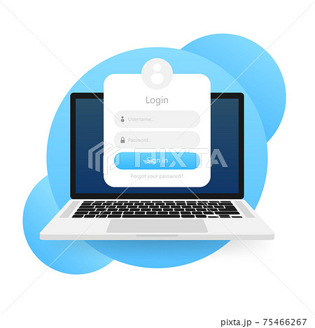 Login form icon. Login form page. Vector illustration. Login form icon. Login form page. Vector illustration. 75466267