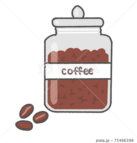 コーヒー豆とキャニスターのイラスト素材 [75466398] - PIXTA