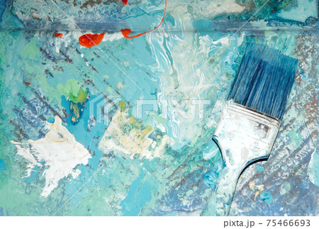 Multi-colored abstract painting hand-painted with oil paints, acrylic with brush 75466693