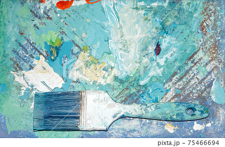 Multi-colored abstract painting hand-painted with oil paints, acrylic with brush Multi-colored abstract painting hand-painted with oil paints, acrylic with brush 75466694