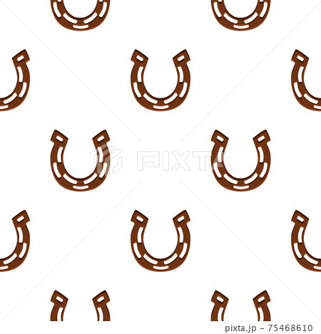 Illustration on theme Irish holiday St Patrick day, seamless horseshoes 75468610