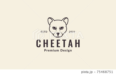 lines head cheetah logo symbol vector icon illustration design 75468751
