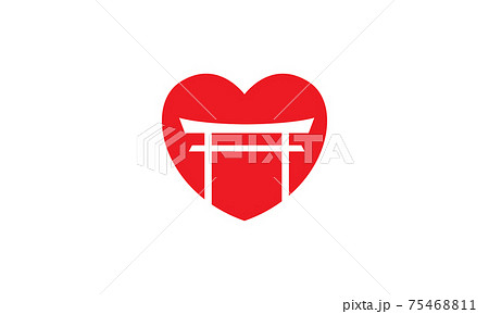 red love torii japan logo symbol vector icon illustration design red love torii japan logo symbol vector icon illustration design 75468811
