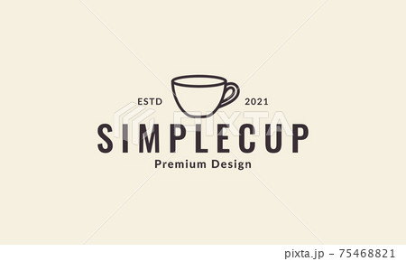 simple lines cup coffee or tea logo symbol vector icon illustration design 75468821