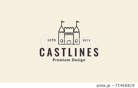 lines castle old with tower logo symbol vector icon illustration design 75468829