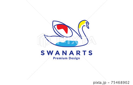 lines abstract colorful goose or swan logo vector symbol icon illustration design 75468902