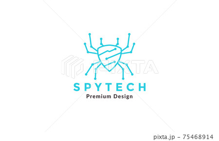 shield with spider technology connect logo vector symbol icon illustration design 75468914