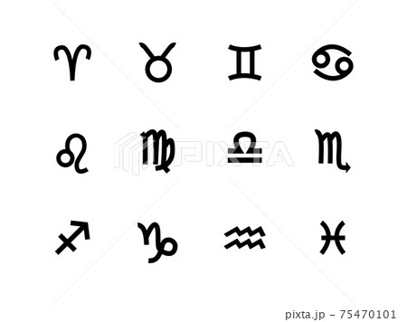 Zodiac sign set vector icons isolated on white background 75470101