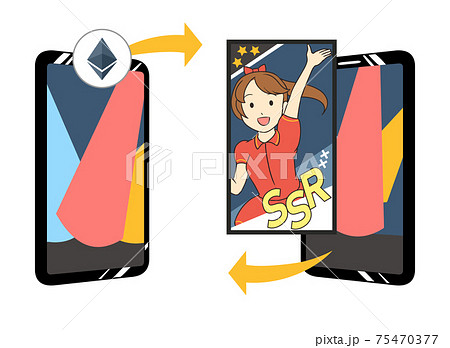 Nft トレーディングカード売買 アイドル系のイラスト素材