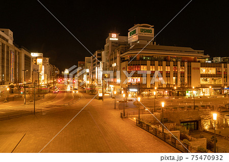 夜の姫路駅の写真素材