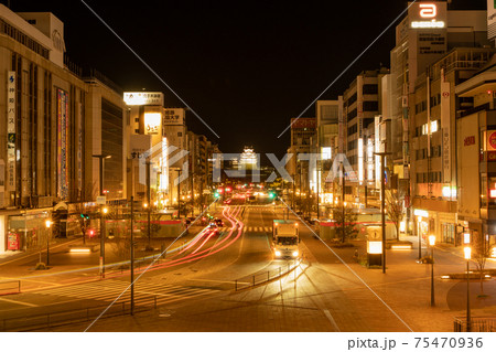 夜の姫路駅の写真素材