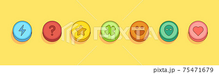 Different colorful ecstasy pills line vector illustration in cartoon style 75471679