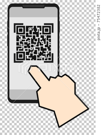Qrコードでスマホ電子決済をするイラストのイラスト素材