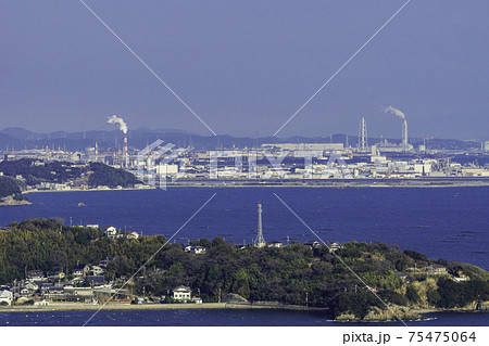 万葉の岬からの播磨臨海工業地帯 兵庫県相生市 万葉の岬からの播磨臨海工業地帯 兵庫県相生市 75475064
