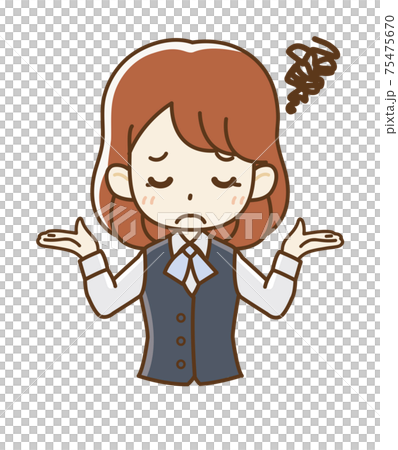 呆れた表情の制服の女子社員 75475670