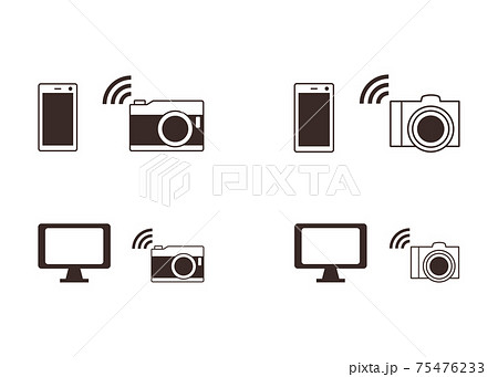 Wi Fi カメラ Pc スマホ 連動 セットのイラスト素材