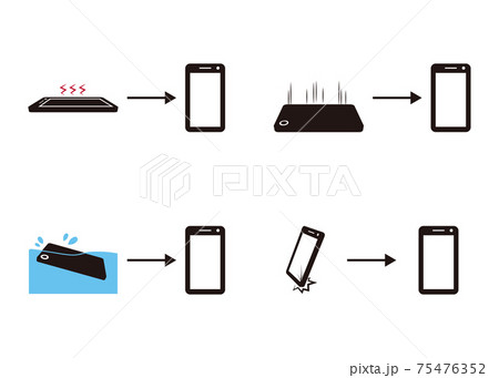 スマホ　修理　綺麗なスマホ　壊れたスマホ 75476352