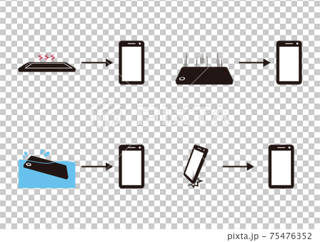 スマホ　修理　綺麗なスマホ　壊れたスマホ 75476352